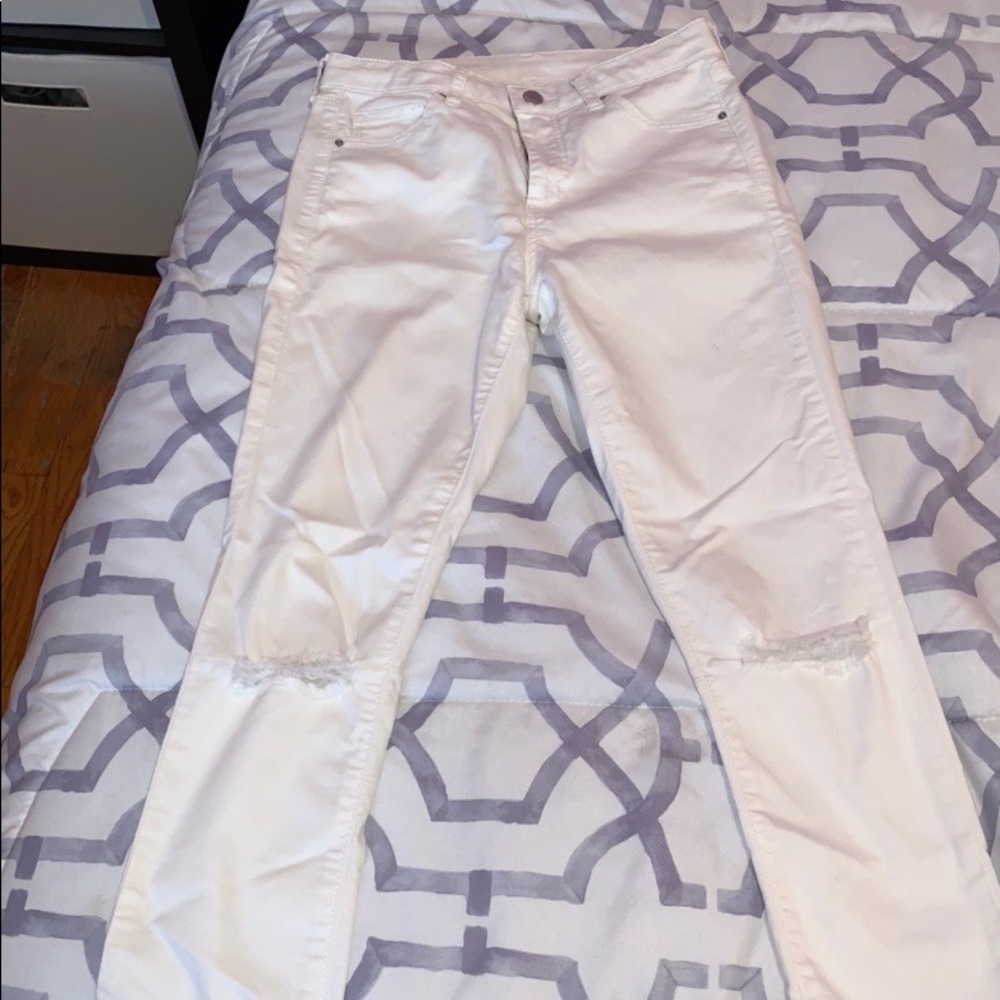 White ripped topshop jeans